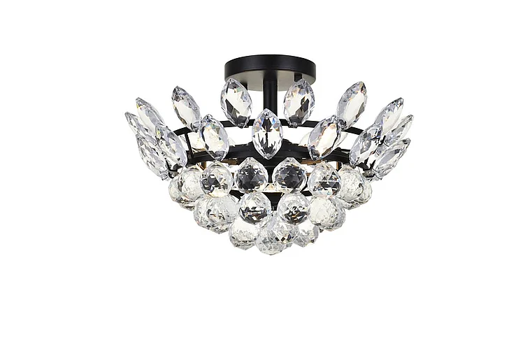 Elegant Emilia 14 In. Flush Mount in Black 1105F14BK CLOSEOUT