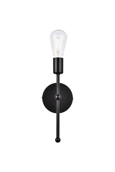 Elegant Keely 1 Light Black Wall Sconce LD2356BK