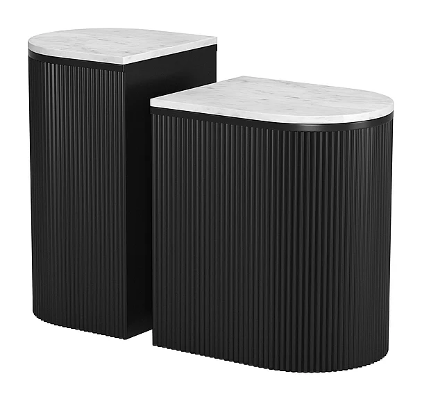 Zuo Modern Ormara Side Table Set (2-Piece) White & Black 109919