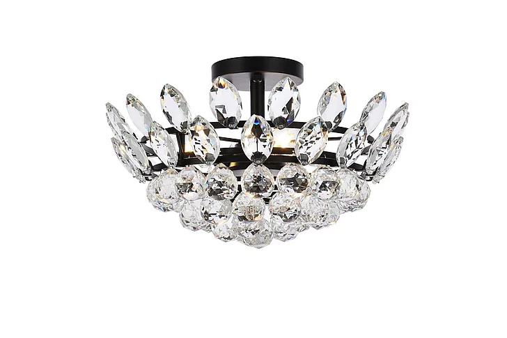 Elegant Emilia 16 In. Flush Mount in Black 1105F16BK CLOSEOUT