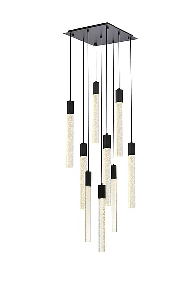 Elegant Weston 9 Lights Pendant in Black 2066D20BK
