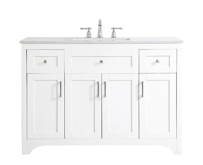 Elegant 48 In. Single Bathroom Vanity in White VF17048WH