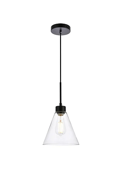 Elegant Mera 1 Light Black Pendant LD2501BK