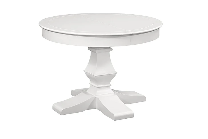 American Woodcrafters Cottage Traditions Extendable Round Dining Table - White Cottage D-6510-551T/B