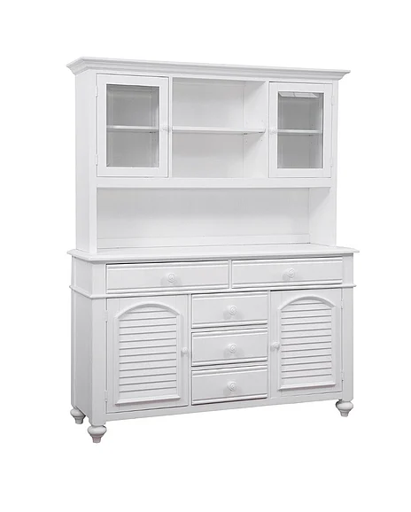 American Woodcrafters Cottage Traditions Dining Server with Hutch - White Cottage D-6510-SR/HU