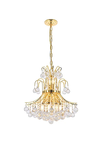 Elegant Toureg 10 Light Gold Pendant Clear Royal Cut Crystal V8001D19G/RC
