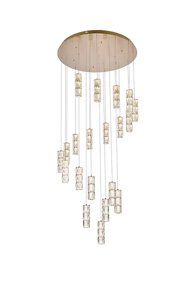 Elegant Polaris 38 In. Led Chandelier in Gold 3500D38G