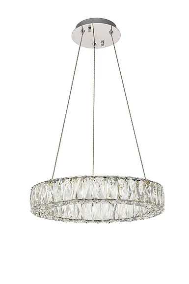 Elegant Monroe Integrated Led Chip Light Chrome Pendant Clear Royal Cut Crystal 3503D17C