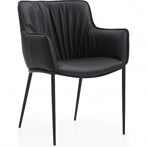 Whiteline Modern Tiffany Dining Armchair in DAC1928P-BLK