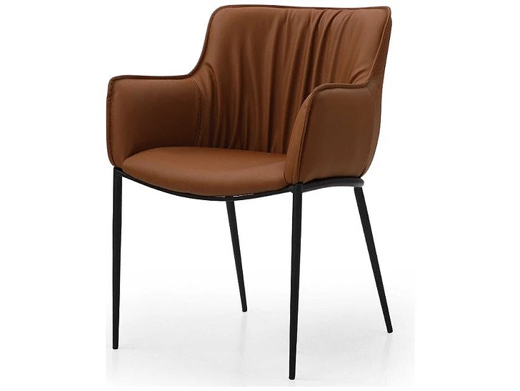Whiteline Modern Tiffany Dining Armchair in DAC1928P-BRN