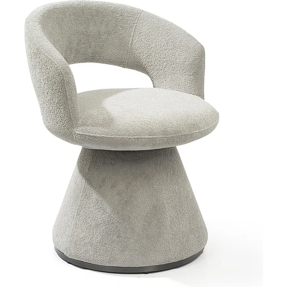 Whiteline Modern Portofino Swivel Dining Armchair in DAC2040F-DGRY