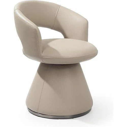 Whiteline Modern Portofino Swivel Dining Armchair in DAC2040P-LGRY