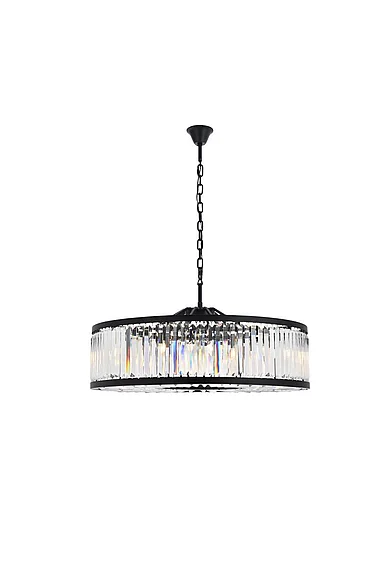 Elegant Chelsea 10 Light Matte Black Chandelier Clear Royal Cut Crystal 1233G43MB/RC