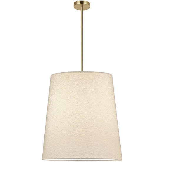 Dainolite Dalia 1LT Incandescent Pendant, AGB w/ WH Boucle Shade DAL-201P-AGB
