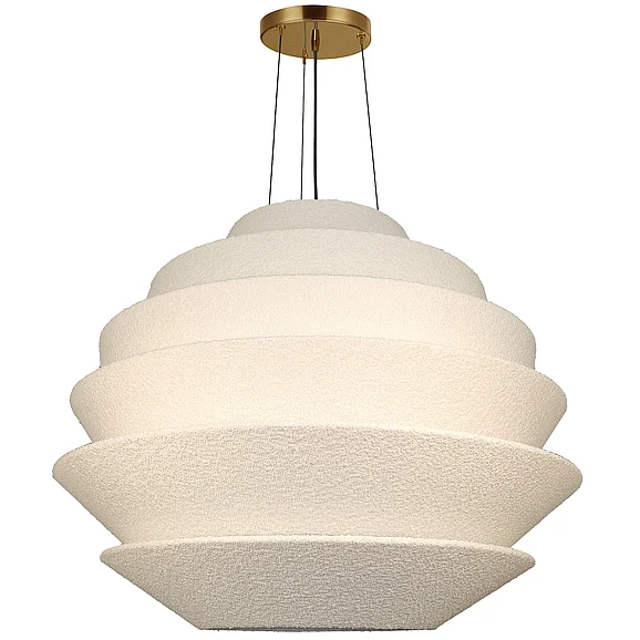 Dainolite Dalia 9LT Incandescent Pendant, AGB w/ WH Boucle Shades DAL-3224P-AGB