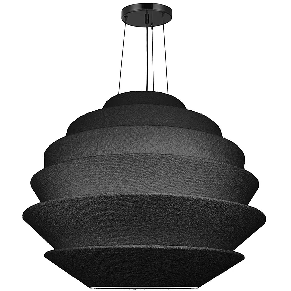 Dainolite Dalia 9 Light Pendant in Matte Black with Black Boucle Shades DAL-3224P-MB-511