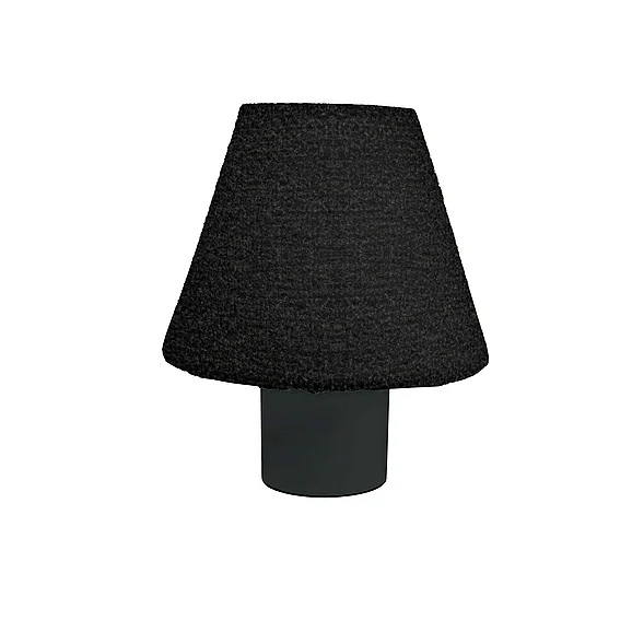 Dainolite Dalia 1 Light Table Lamp in Matte Black with Black Boucle Shade DAL-91T-MB-511