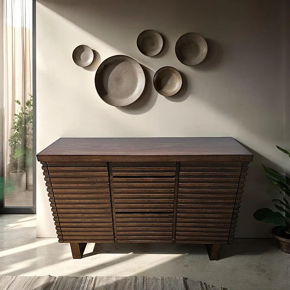 Urban Styles Dallas Server In Walnut Finish in Walnut/Cappuccino 1444