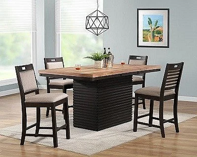 Urban Styles Dallas 5pc Counter Table Set in Walnut/Cappuccino