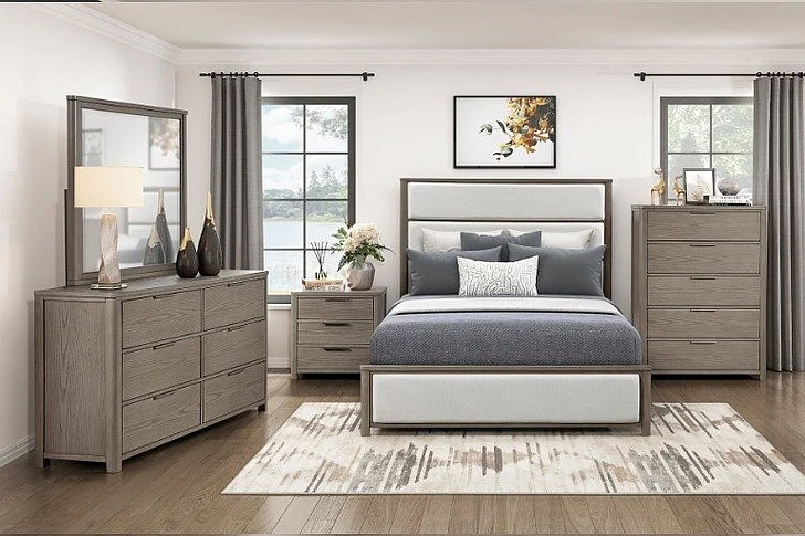 Homelegance Dalston 2pc Panel Bedroom Set in Light Gray