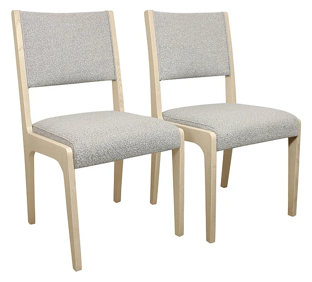 Moti Furniture Ash Gray Boucle Upholstered Side Chair (Set of 2) in Gray