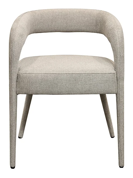 Moti Furniture Galway Metal Side Chairs in Ivory Linen Fabric (Set of 2)