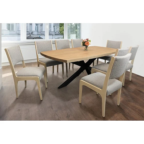 Moti Furniture Logan 9pc Dining Set in Natural