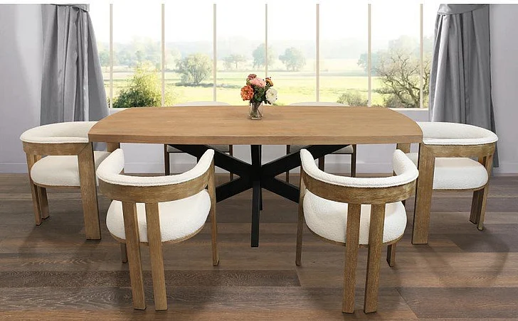 Moti Furniture Logan 7pc Dining Set in Natural