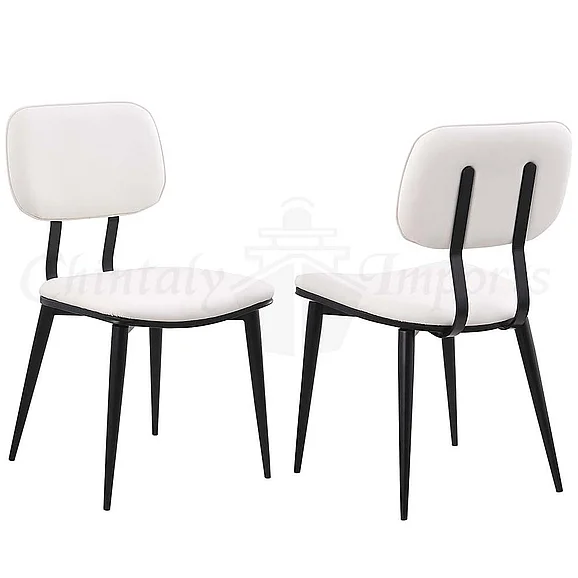 Chintaly Daphne Side Chair w/ Steel Frame (Set of 2) DAPHNE-SC-BLK-WHT