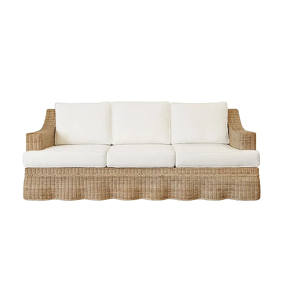 Worlds Away Daphne Lawson Style Sofa in Natural Rattan DAPHNE