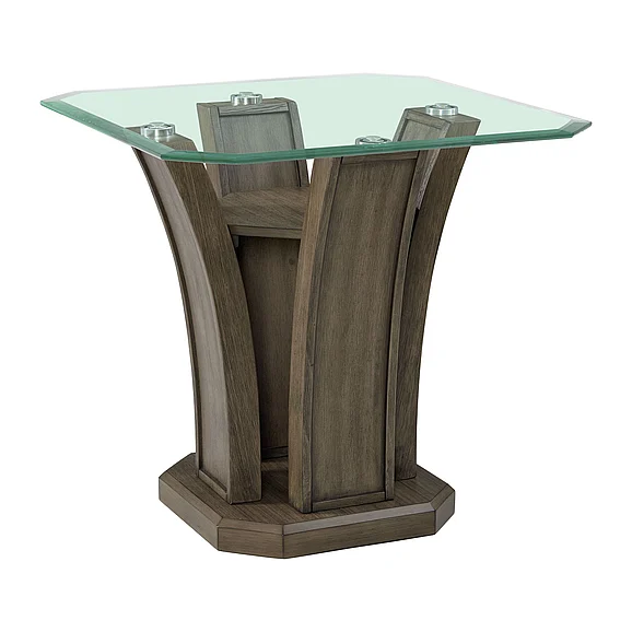 Elements International Dapper Square End Table Grey TPR350ET