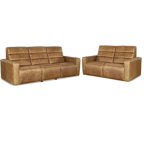 Theodore Alexander Seated Motion Dario 2pc Living Room Set in Motion Brown