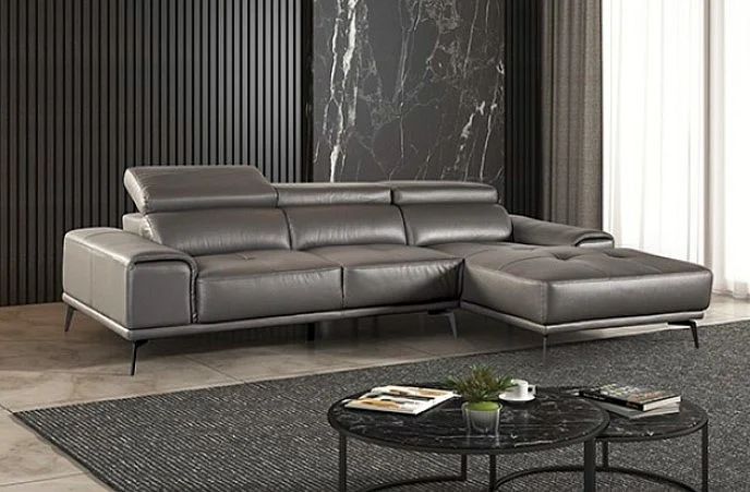 Furniture of America Vadso Sectional Right Chaise in Dark Gray FM69005DG-SECT-R