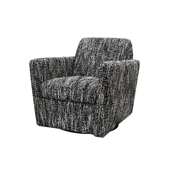 LH Home Cooper Swivel Club Chair in Chanel Black DAV011-CBL