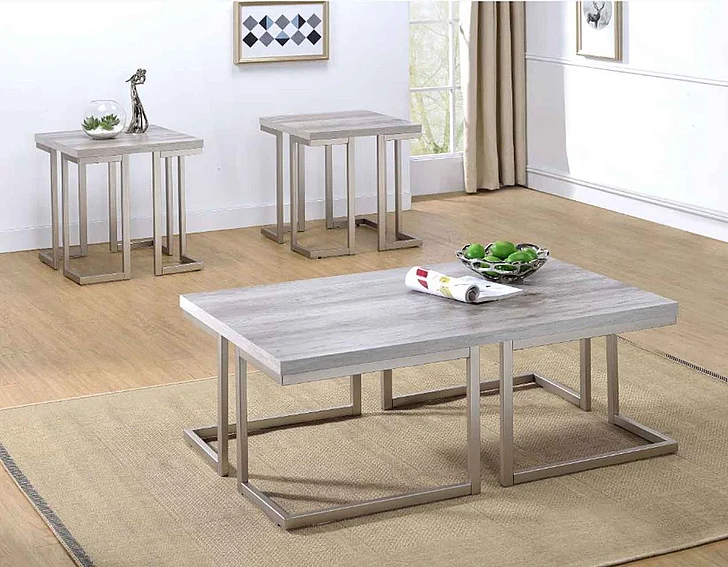 Steve Silver David 2pc Occasional Living Room Set in Grey Driftwood