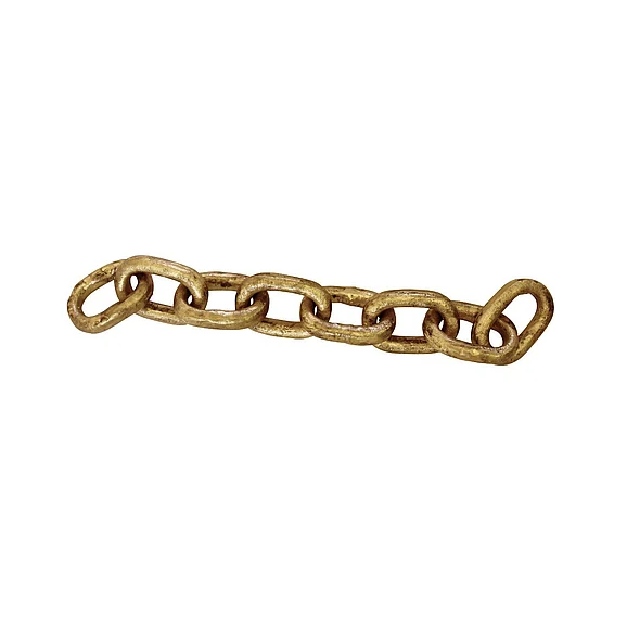 Worlds Away Dax Aluminum Metal Chain Link Object in Textured Brass Finish DAX