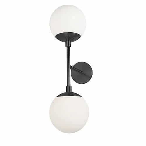 Dainolite 2LT Wall Sconce, MB w/ WH Opal Glass DAY-232W-MB