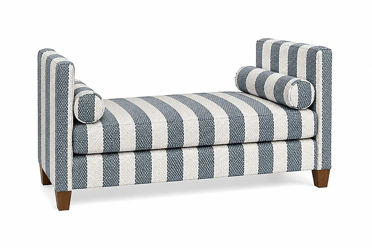 Vaughan-Bassett Upholstered Daybed in Blue Stripe 831-303S