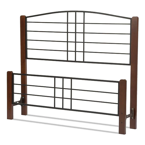 Fashion Bed Group Complete Dayton Full Headboard & Footboard: Frame Not Included in Textured Black and Spice B90854