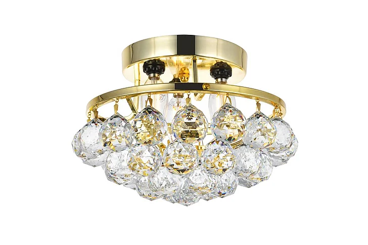 Elegant Corona 3 Light Chrome Flush Mount Clear Royal Cut Crystal V9805F10G/RC