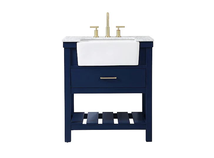 Elegant 30 In. Single Bathroom Vanity in Blue VF60130BL