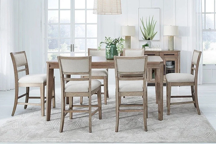 Parker House Breckenridge 72in Counter Height Table Set in Medium Brown