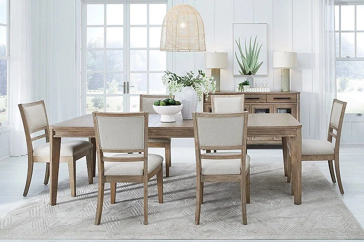 Parker House Breckenridge 7pc Rectangular Table Set in Medium Brown