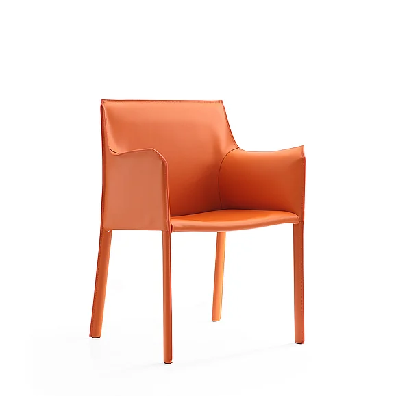 Manhattan Comfort Paris Coral Saddle Leather Armchair DC034-CO