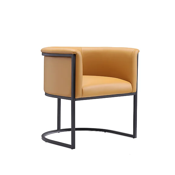 Manhattan Comfort Cosmopolitan Saddle and Black Faux Leather Dining Chair DC044-SA