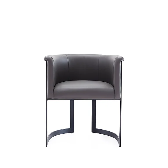Manhattan Comfort Corso Leatherette Dining Chair with Metal Frame in Grey DC046-PE