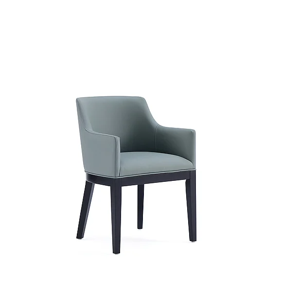 Manhattan Comfort Gansevoort Modern Faux Leather Dining Armchair in Pewter DC051AR-PT