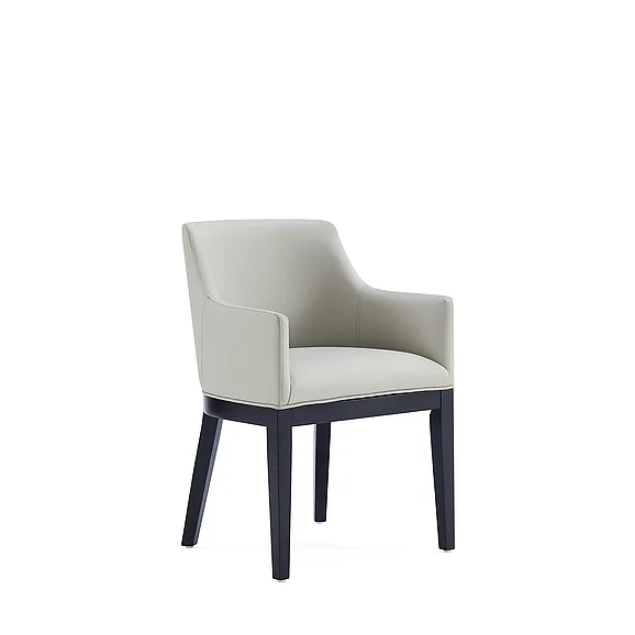 Manhattan Comfort Gansevoort Modern Faux Leather Dining Armchair in Stone Grey DC051AR-ST