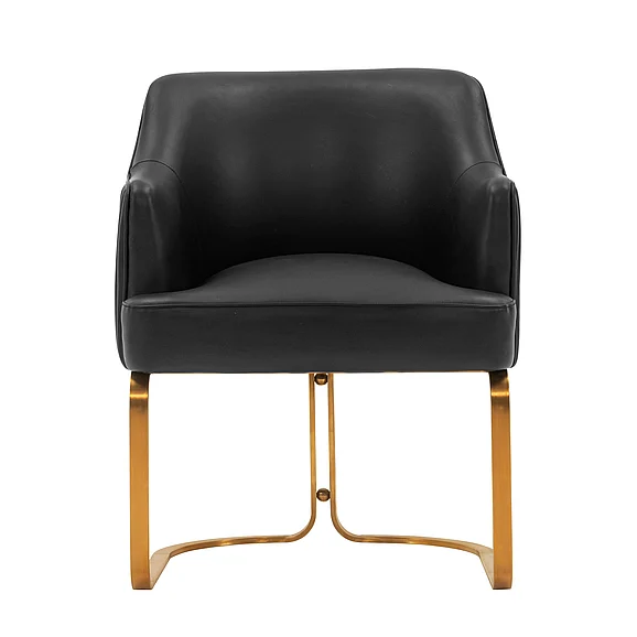 Manhattan Comfort Modern Raya Leatherette Dining Armchair in Black DC078-BK