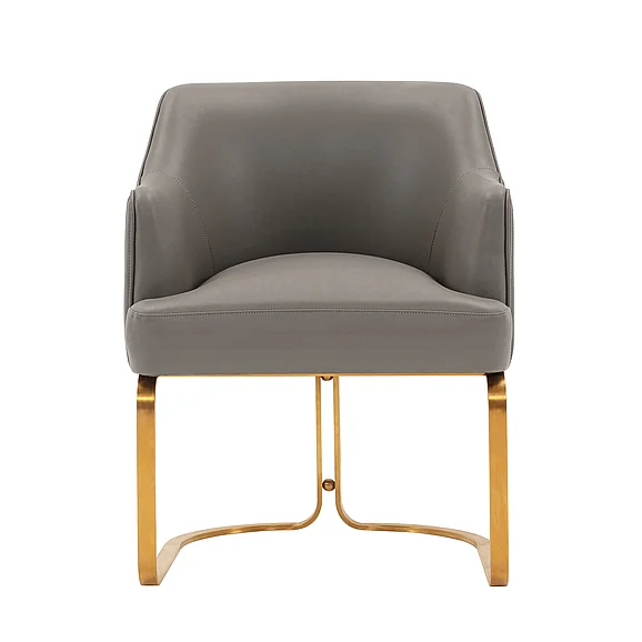 Manhattan Comfort Modern Raya Leatherette Dining Armchair in Taupe DC078-TP